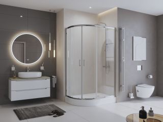 Душевой уголок BelBagno Uno -195 RH 2 120/90 C Cr стекло прозрачное